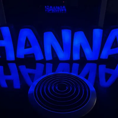 Đèn LED tên "HANNA" in 3D cho trẻ em