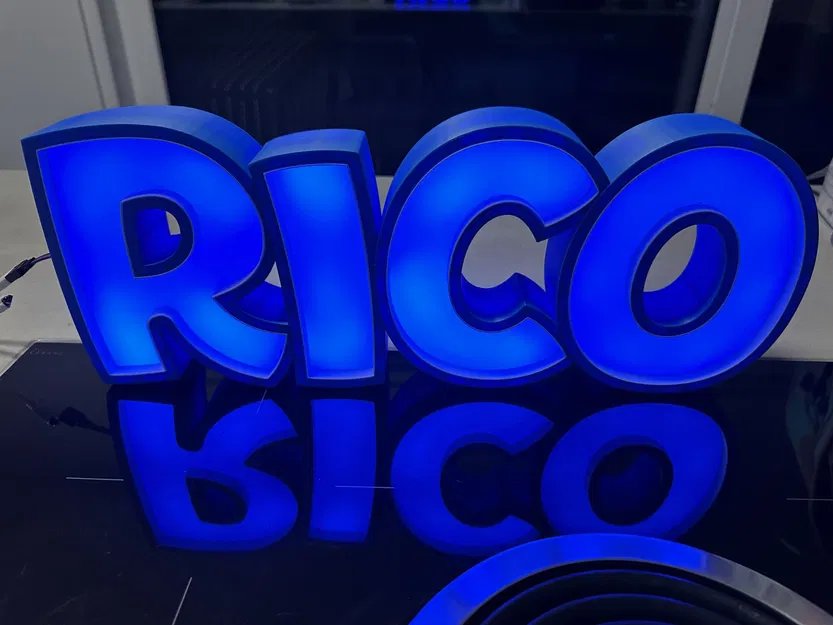 Đèn LED tên RICO in 3D cho trẻ em - Image 1