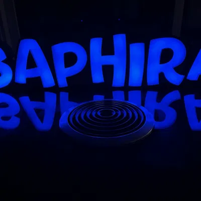 Đèn LED tên SAPHIRA in 3D cho trẻ em