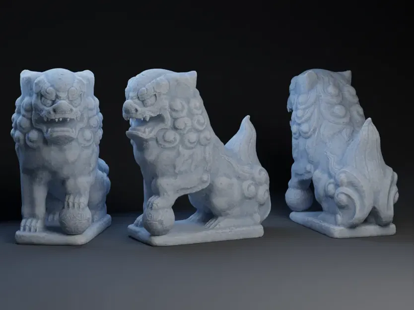 Tượng sư tử phong cách phương Đông - Image 1