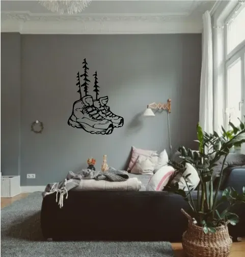 Giá treo tường đôi giày đi bộ và cây thông - Image 1