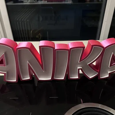 Đèn LED tên ANIKA - Mô hình đèn trang trí in 3D