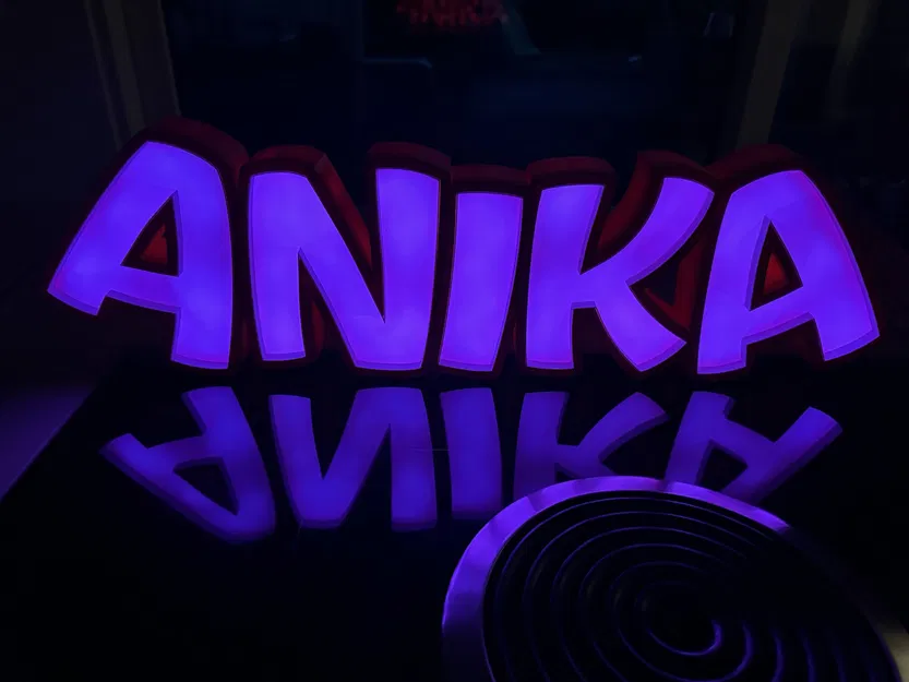 Đèn LED tên ANIKA - Mô hình đèn trang trí in 3D - Image 2
