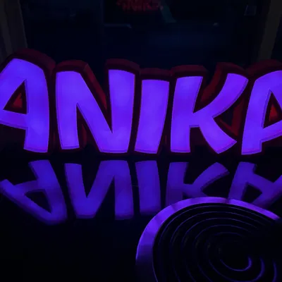 Đèn LED tên ANIKA - Mô hình đèn trang trí in 3D