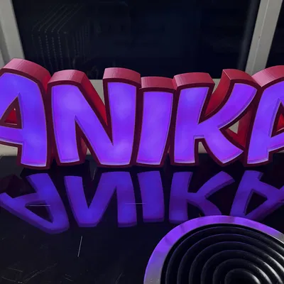 Đèn LED tên ANIKA - Mô hình đèn trang trí in 3D
