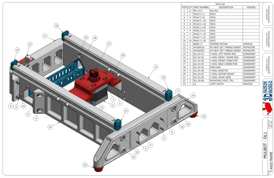 Máy in 3D Mulbot với khung in 3D và hệ thống truyền động - Image 3
