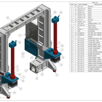Máy in 3D Mulbot với khung in 3D và hệ thống truyền động