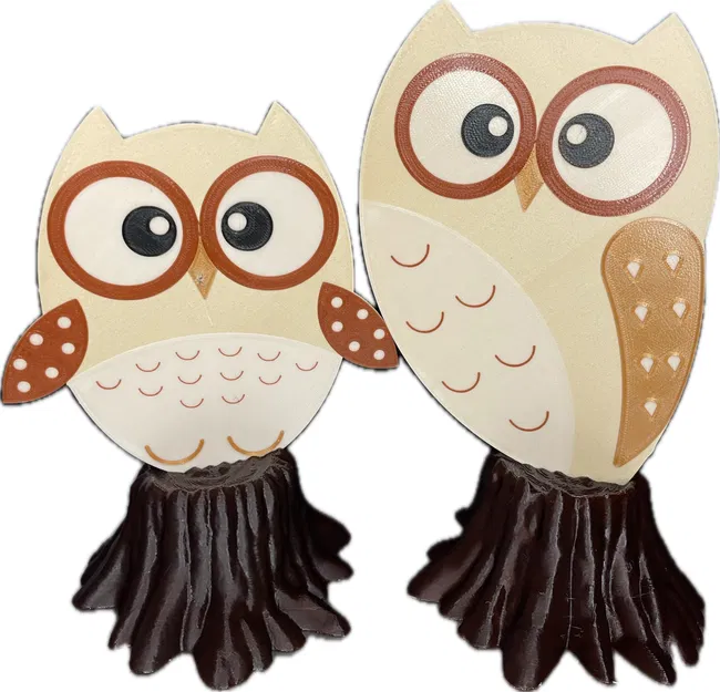 Mô hình cú 2D với sự thay đổi màu sắc in 3D - Image 1