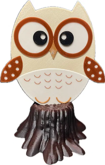 Mô hình cú 2D với sự thay đổi màu sắc in 3D - Image 2