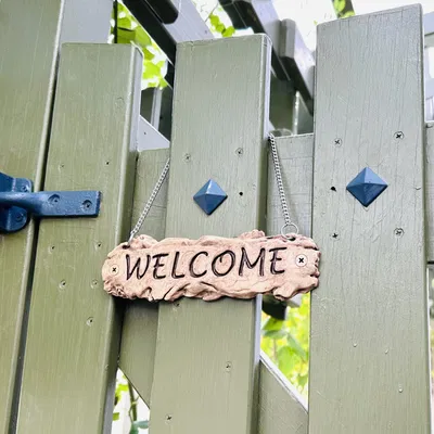 Biển chào mừng phong cách gỗ trôi nổi