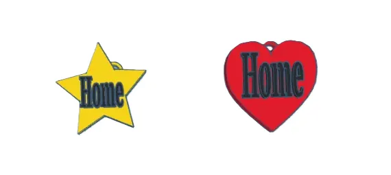 Móc khóa hình trái tim và ngôi sao với chữ Home - Image 1