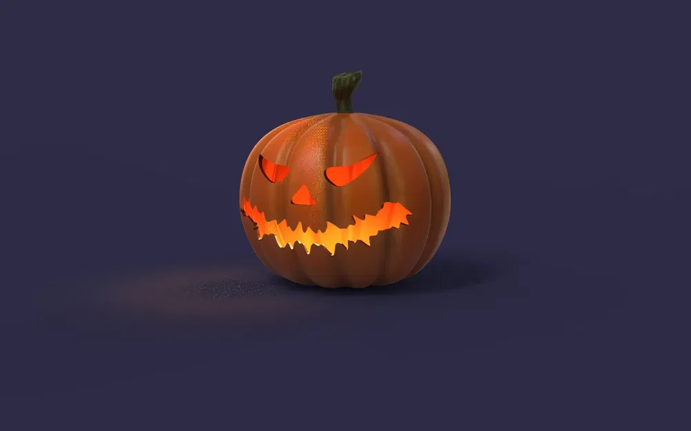 Đèn bí ngô Halloween in 3D với lỗ đặt nến LED - Image 1