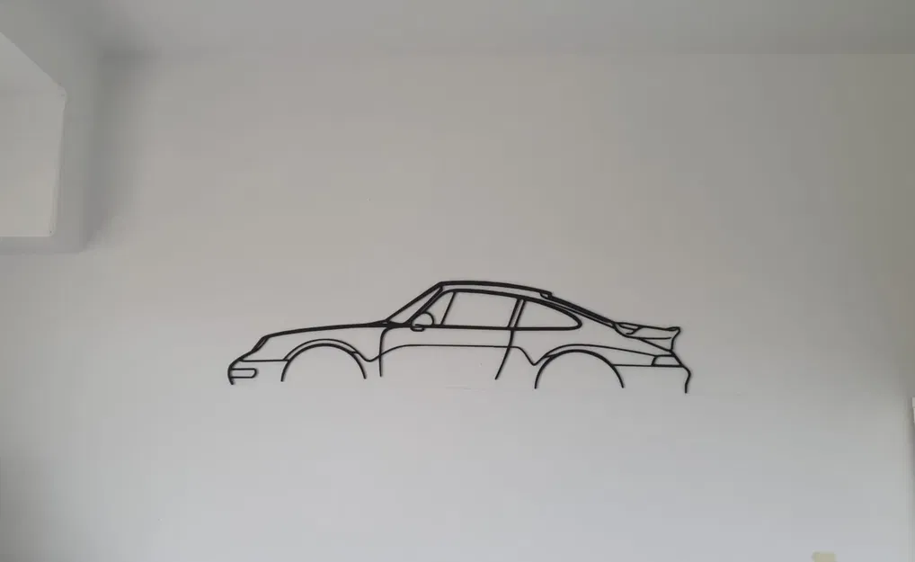 Nghệ thuật treo tường hình bóng Porsche 993 Turbo - Image 2