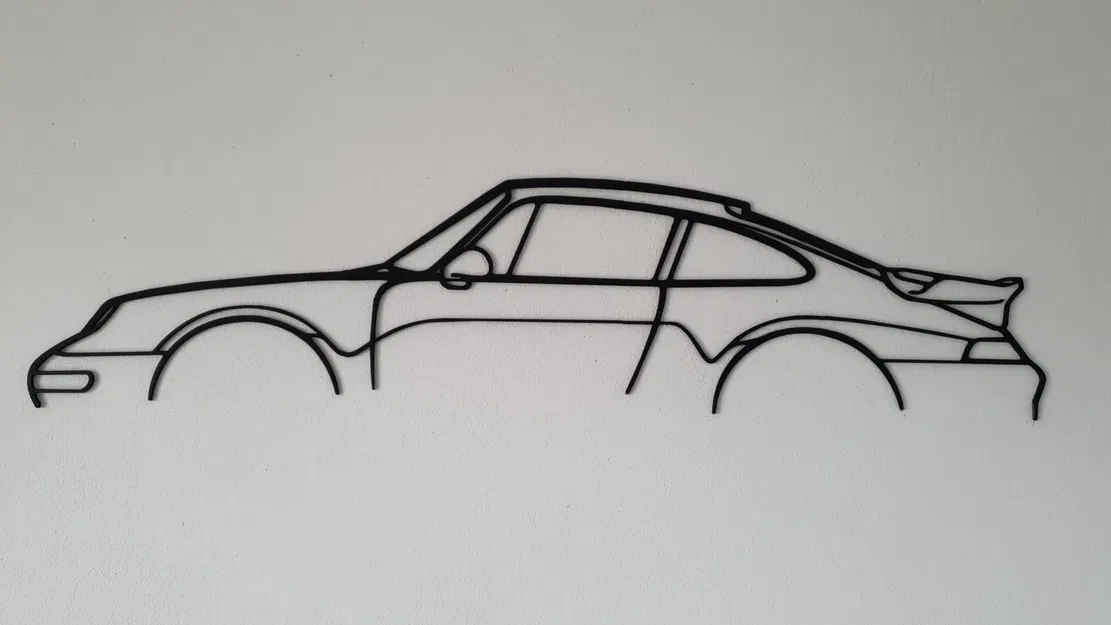 Nghệ thuật treo tường hình bóng Porsche 993 Turbo - Image 3