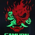 Biểu tượng samurai cyberpunk 2077 trên tấm tường 140x165 - Thumbnail 2
