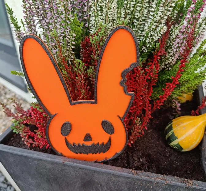 Biểu ngữ thỏ Halloween cho chậu cây hoặc vườn - Image 1