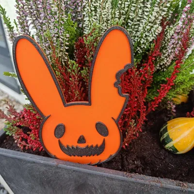 Biểu ngữ thỏ Halloween cho chậu cây hoặc vườn