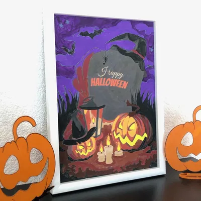 Trang trí bí ngô với giá đỡ hai kích thước khác nhau