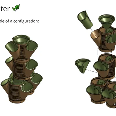 Hệ thống trồng cây đứng in 3D với gạch tùy chỉnh