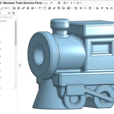 Đường ray xe lửa trung tâm cho bộ domino Mexican Train