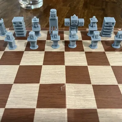 Bộ cờ vua Minecraft với các nhân vật đặc trưng