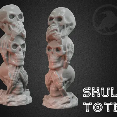 Tượng điêu khắc đầu lâu xếp chồng độc đáo