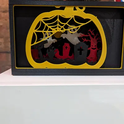 Hộp bóng ma Halloween với ánh sáng phát quang