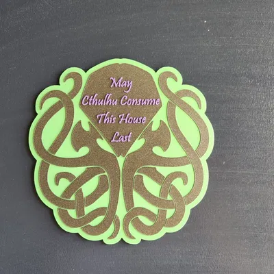 Biển báo cửa Halloween Cthulhu dễ thương với màu sắc biến đổi