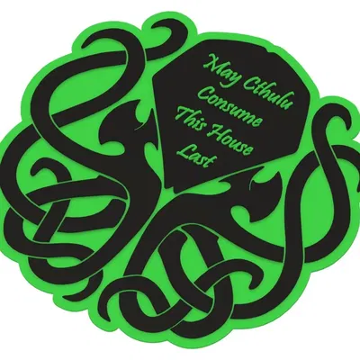 Biển báo cửa Halloween Cthulhu dễ thương với màu sắc biến đổi