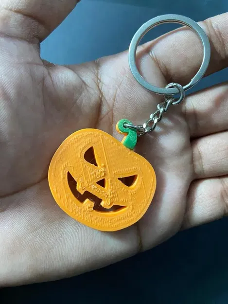 Móc khóa hình bí ngô in 3D hai màu - Image 5