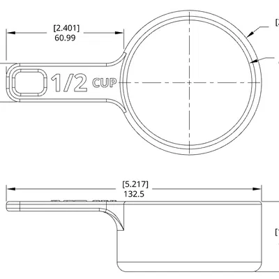 Cốc đo ½ cho bếp nhà bạn