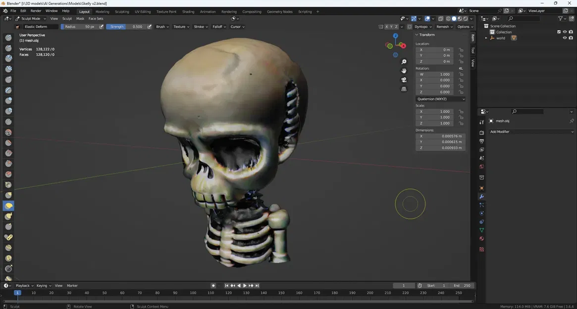 Nhân vật bộ xương Halloween in 3D với hiệu ứng lấp lánh - Image 8