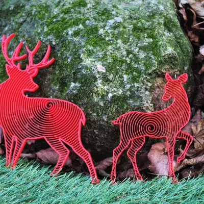 Trang trí Giáng sinh tuần lộc Stag và Doe - Xoắn ốc Archimedian