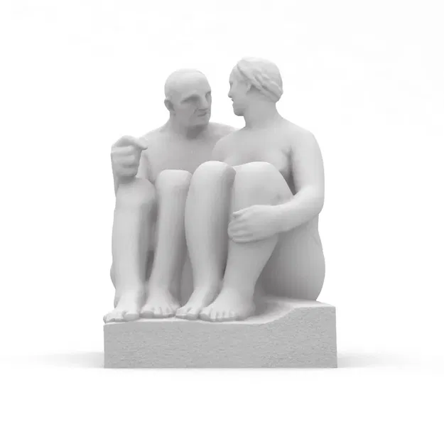 Tượng điêu khắc "Người đàn ông lớn tuổi và cô gái trẻ c... - Image 3