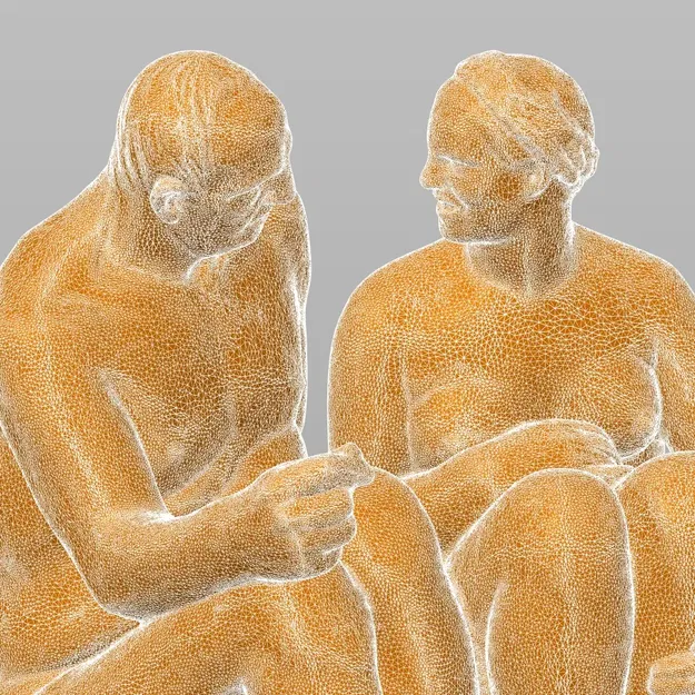 Tượng điêu khắc "Người đàn ông lớn tuổi và cô gái trẻ c... - Image 4