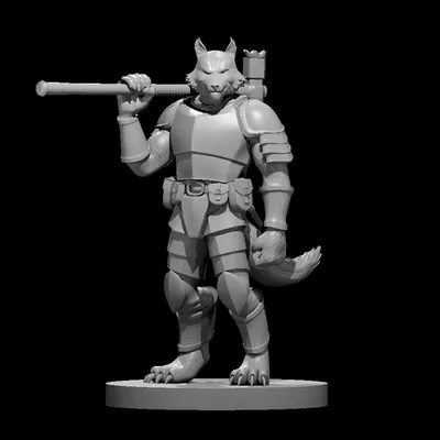 Nhân vật người sói thợ rèn với búa