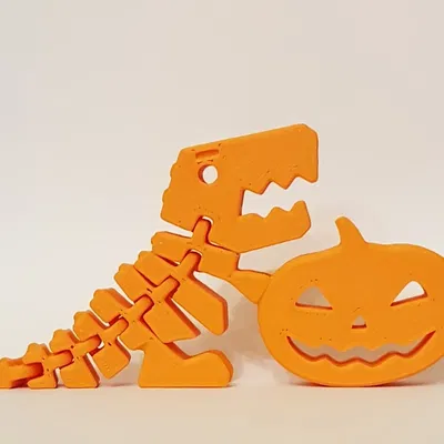 Khủng long Flexi Rex với bí ngô cho Halloween