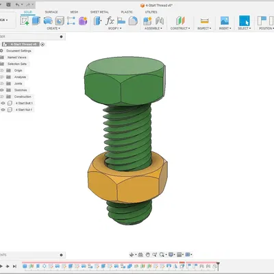 Bu lông ren 4 khởi tạo bằng Fusion 360