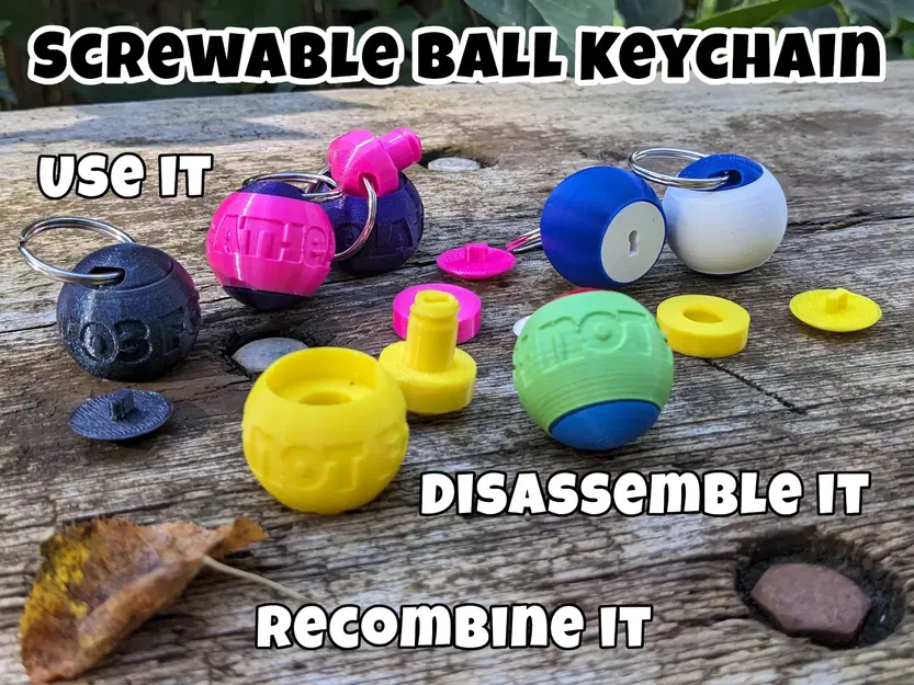 Móc chìa khóa hình cầu có thể vặn xoáy - Image 1