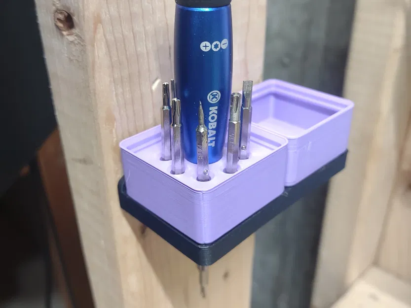 Giá đỡ Kobalt cho bộ tua vít chính xác 1x1 Gridfinity - Image 1