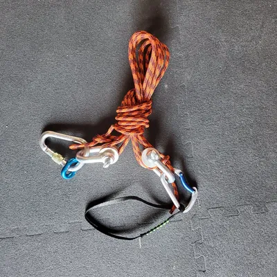 Giàn nâng từ móc nối sắt 14mm và dây thừng 6mm