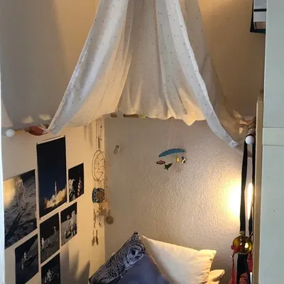 Giường cũi có mái cho trẻ em bằng bộ lắp ráp đơn giản