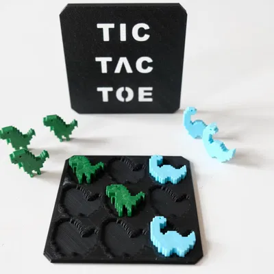 Bảng cờ Tic Tac Toe chủ đề khủng long nhỏ