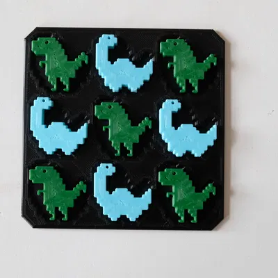 Bảng cờ Tic Tac Toe chủ đề khủng long nhỏ