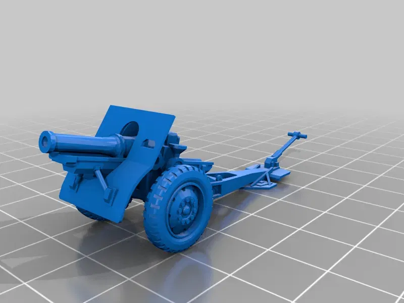 Pháo tự hành M1918 155mm dễ in tỉ lệ 1/100 - Image 3