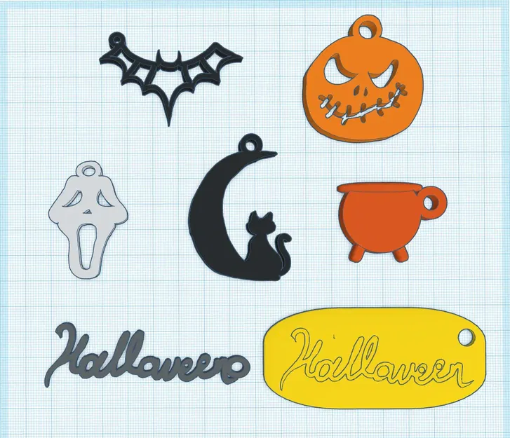 Móc khóa Halloween dễ in không cần hỗ trợ - Image 1