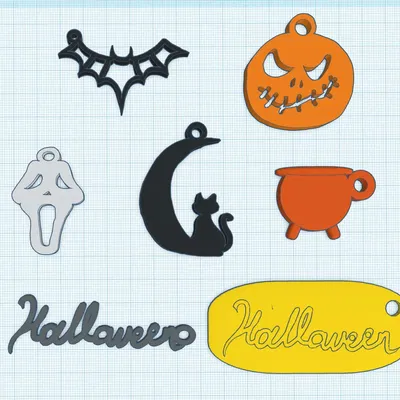 Móc khóa Halloween dễ in không cần hỗ trợ