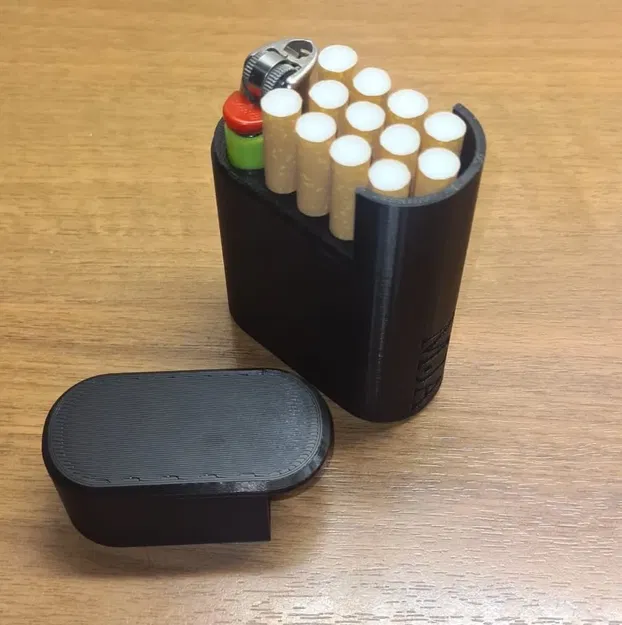 Hộp đựng thuốc lá và bật lửa nhỏ gọn cho 12 điếu thuốc - Image 1