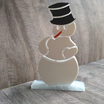 Người tuyết may mắn với giá đỡ