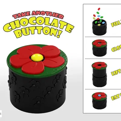 Nút chocolate bất ngờ trong hoa trang trí